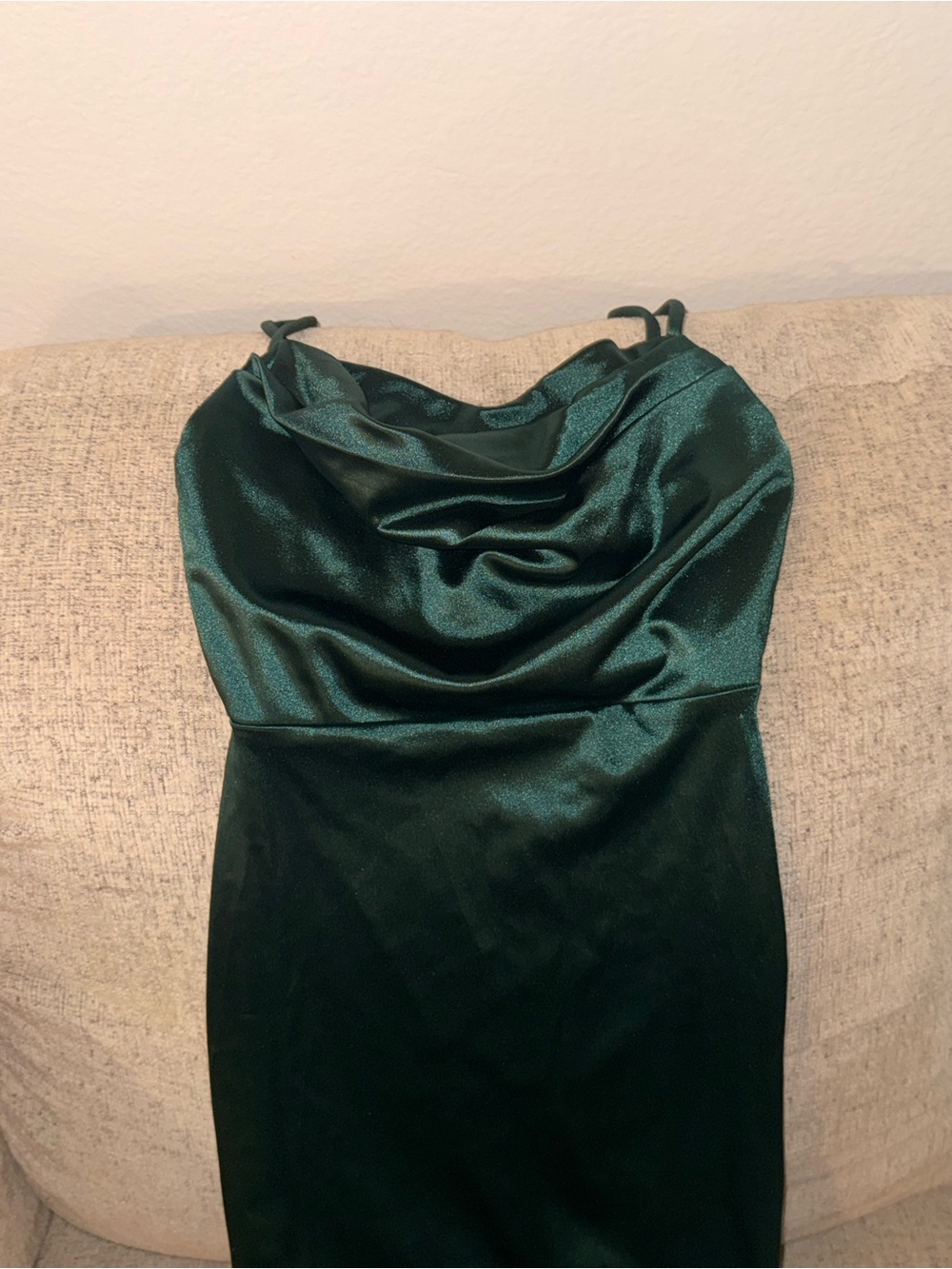 Windsor Emerald Green Satin High-Low Dress